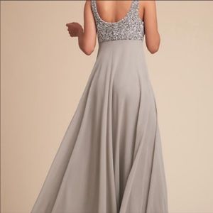 BHLDN anthropologie long grey dress w/ sequins 8